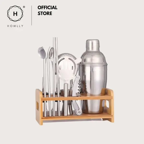 housewarming gift idea singapore: Homlly Cocktail Shaker Bartender Set with a Stand