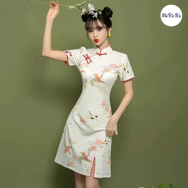 modern cheongsam singapore: MA RIC RIC A line Cheongsam