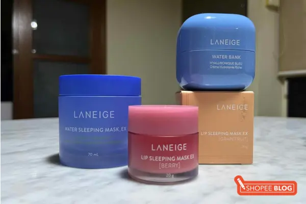 best Korean skincare brand: Laneige Water Bank Cream, Water Sleeping Mask and Lip Sleeping Mask