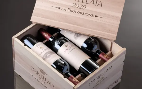 gift for men singapore: Ornellaia 2020 Red Wine in a wooden crate