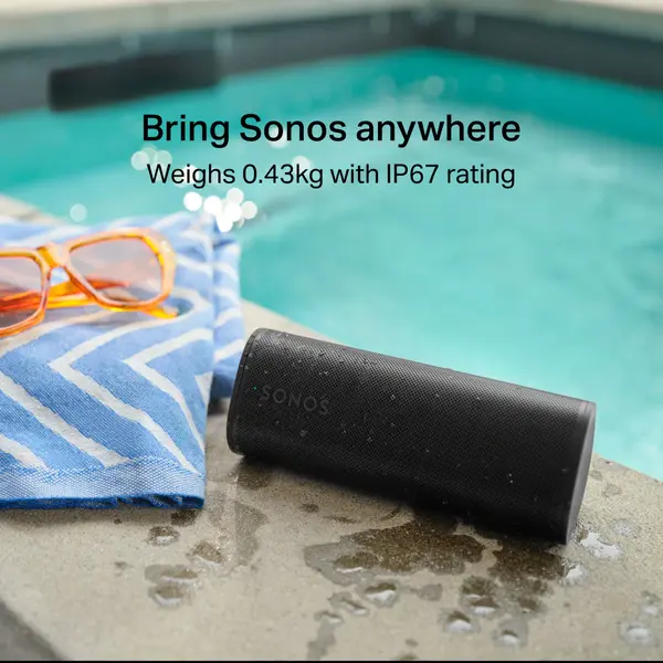 valentine's day gift for him singapore: Sonos Roam 2 placed by the poolside