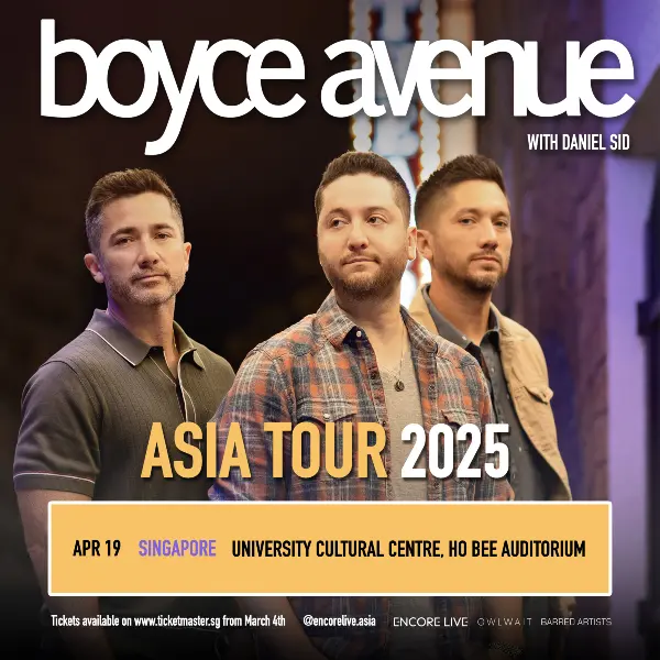 boyce avenue upcoming concert in singapore 2025