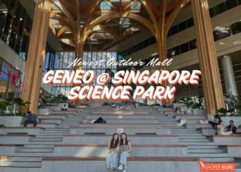 Geneo Science Park - two girls sitting on the flight of stairs at The Canopy