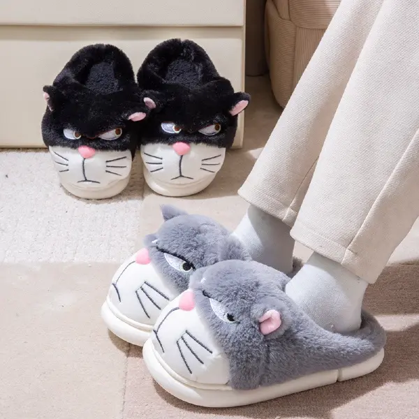 Cinderella’s Lucifer Cat Comfy Cotton Bedroom Slippers
