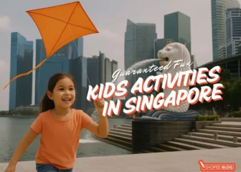 Kids Activities Singapore: Girl having fun at Merlion Park