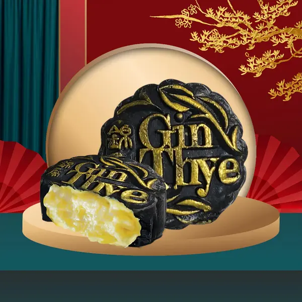best durian mooncake: Gin Thye Bamboo Charcoal Gold Snowskin