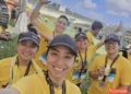 Joanna and her group of friends after a running event in Singapore