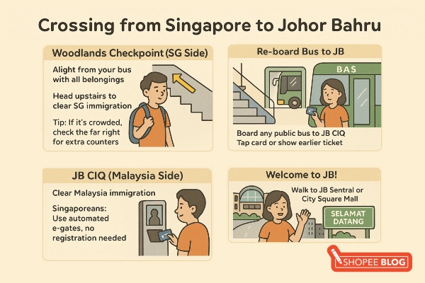 What to expect at Woodlands Checkpoint and the bus transfer to Johor Bahru
