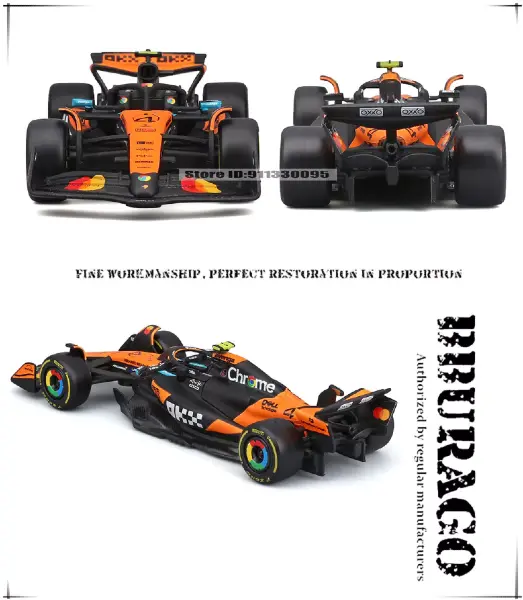 Bburago x McLaren F1 Team 1 43 Scale 2025 MCL39 F1 Car Model