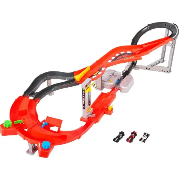 Hot Wheels Racing Formula 1 Downhill Circuit Race With 3 F1 Die-Cast Toy Cars