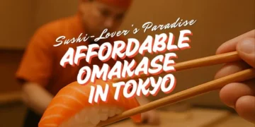 affordable omakase in tokyo with sushi chef in background
