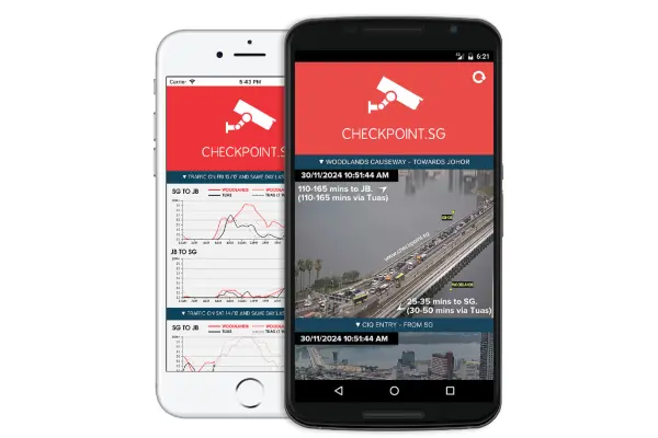 Checkpoint.sg mobile application check jb causeway traffic live camera