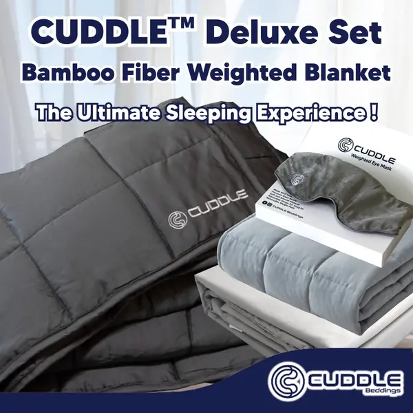 best blanket singapore Cuddle Deluxe Set Cool Bamboo Fibre Weighted Blanket