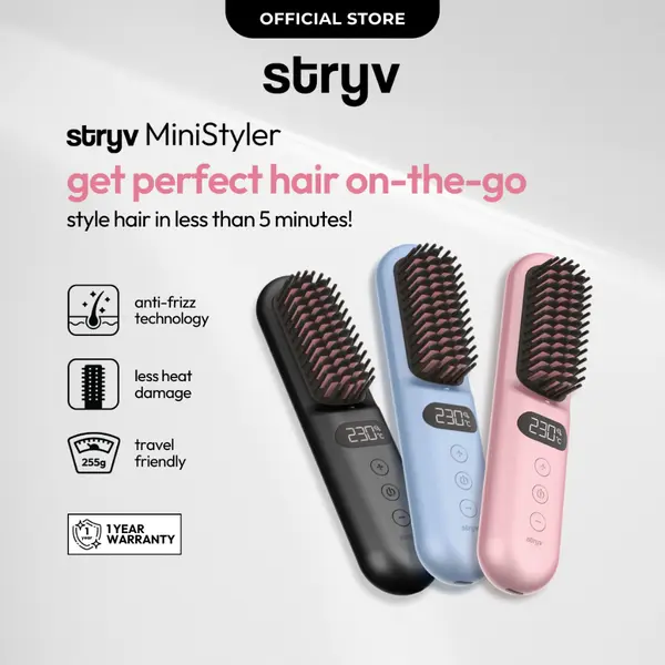 hair straightener brush Stryv MiniStyler