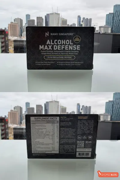 Front and Back of Alcohol Max Defense packaging