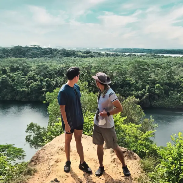 Hike up Puaka Hill pulau ubin island