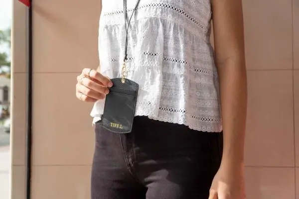 secret santa gift idea under $30 Saffiano Leather ID Cardholder