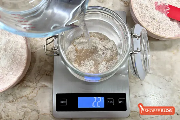 how to make sourdough starter - Add 50g Purified Water