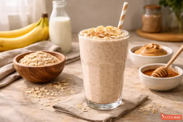 healthy fruit smoothie recipes Banana Oat Breakfast Smoothie