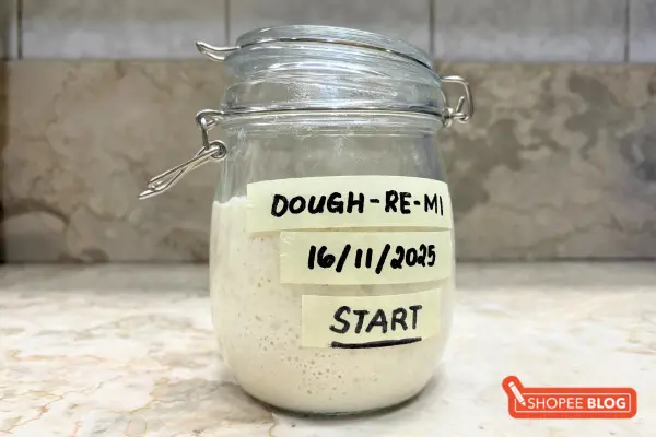 how to make sourdough starter - Growth on Day 8