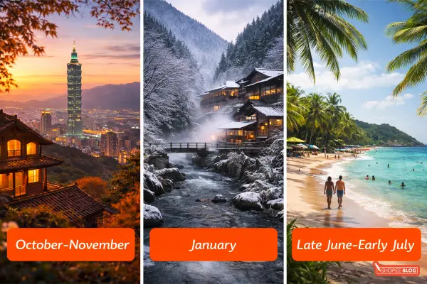 Best period to go Taiwan based on what you want