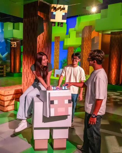 Rescue villagers at the Minecraft Experience in Mandai
